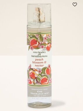 🍑”Peach Blossom & Nectar” Fine Fragrance Mist, Vera Bradley & B&BW, 8 fl oz, NWT
